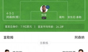 联赛3连胜!阿森纳1-0富勒姆3分领跑 特罗萨德制胜加布里埃尔助攻